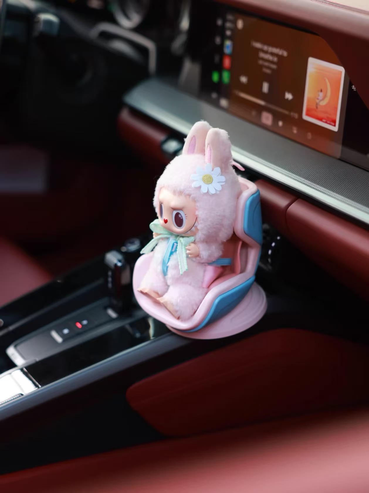Labubu First Generation, Second Generation, Third Generation Adapted Safety Seat Aromatherapy Air Conditioner Air Outlet Cute Car Ornaments Pendant