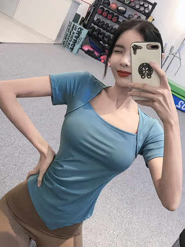 Lulu New Nylon Square Collar Women's Sports Top Quick-Drying Short-Sleeve T-Shirt Tight Clothing Running Training Yoga Fitness Wear