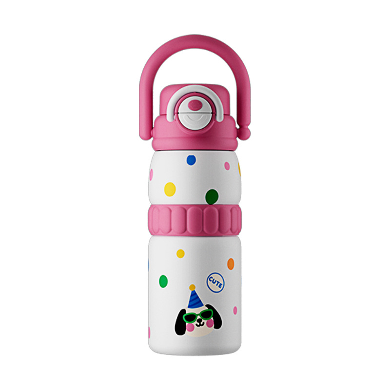 Taza de aislamiento para bebidas de alto valor de cara caricatura linda portátil de gran capacidad de seguridad a prueba de fugas taza de agua para niños taza de mano