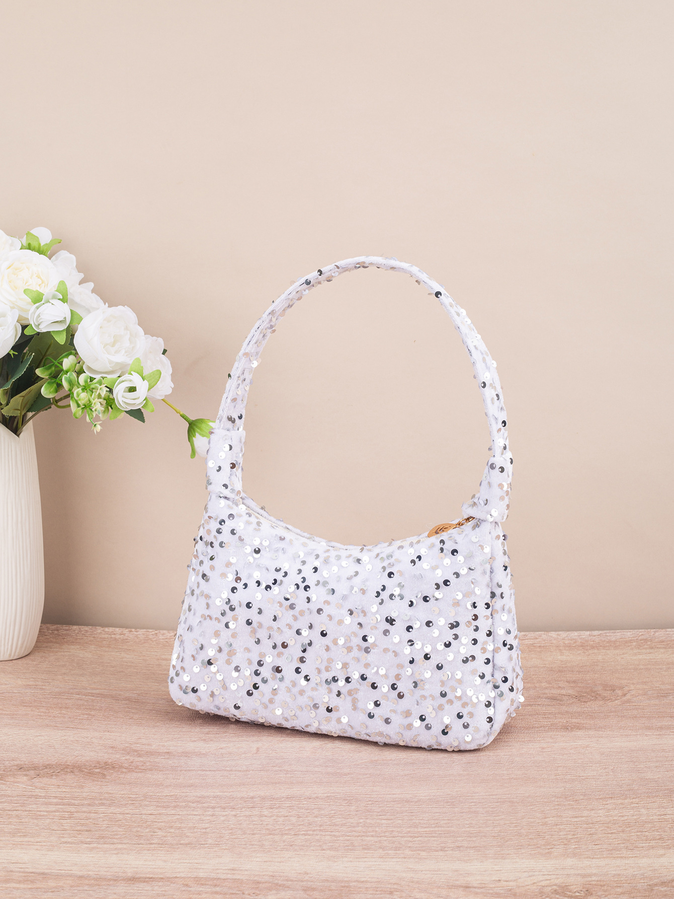 Bolso de moda de color sequilla de mujer bolso de hombro de verano blingbling nicho personalidad bolso de mano de cuerda