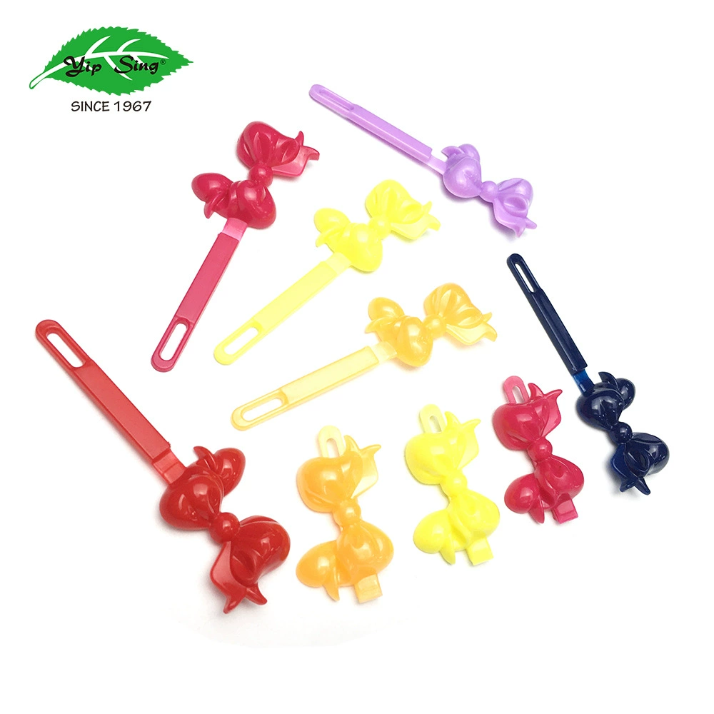 Yesheng Yip Sing завод прямой пластиковый бант маленький зажим для девочек Яркий цвет маленький зажим для волос