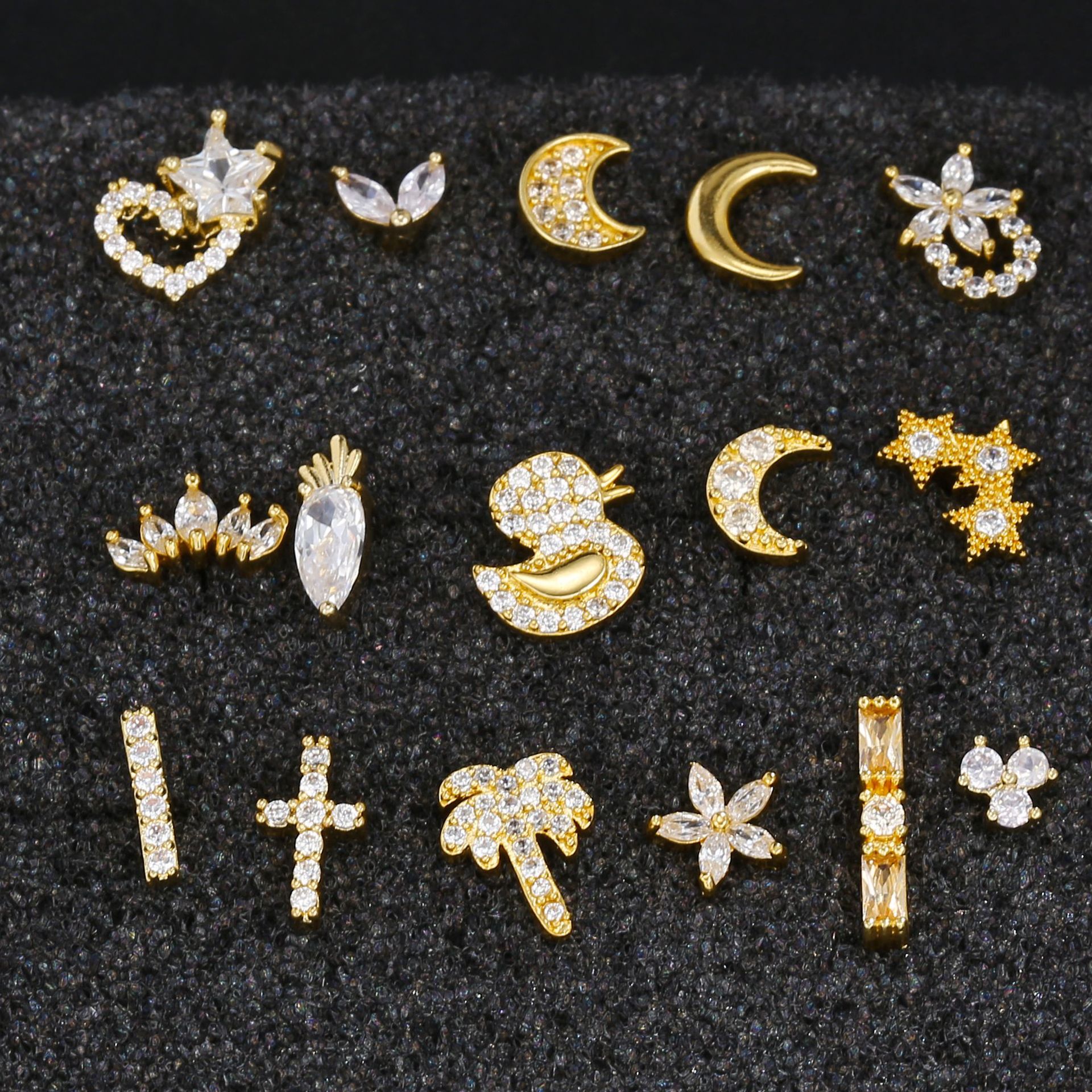 الجملة مجوهرات الإبداعية هندسية الزركون الأزياء المسمار أقراط Nihaojewelry display picture 19