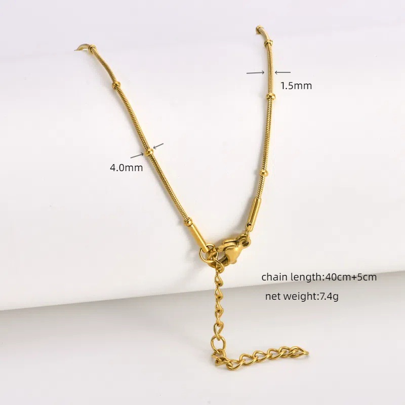 17g Weight Chain Jewelry Making Type 18K Gold Plated Plating Material Chain Necklace Classification 1 Piece Quantity Titanium Steel Material Geometric Pattern All Seasons Season Polished Finish Plating Design Simple Style Style 1 Piece Titanium Steel 18K Gold Plated Polished Chain Necklace Chain Simple Style Geometric 13