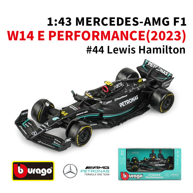 Bimei 1:43 Mercedes-Benz W14(2023)F1 Formula Racing Model Hamilton Simulation Model Collection