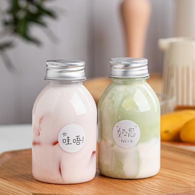 Tea cup disposable With cover tea with milk cold drink fruit juice Drinks Yoji Honeydew bottle packing glass