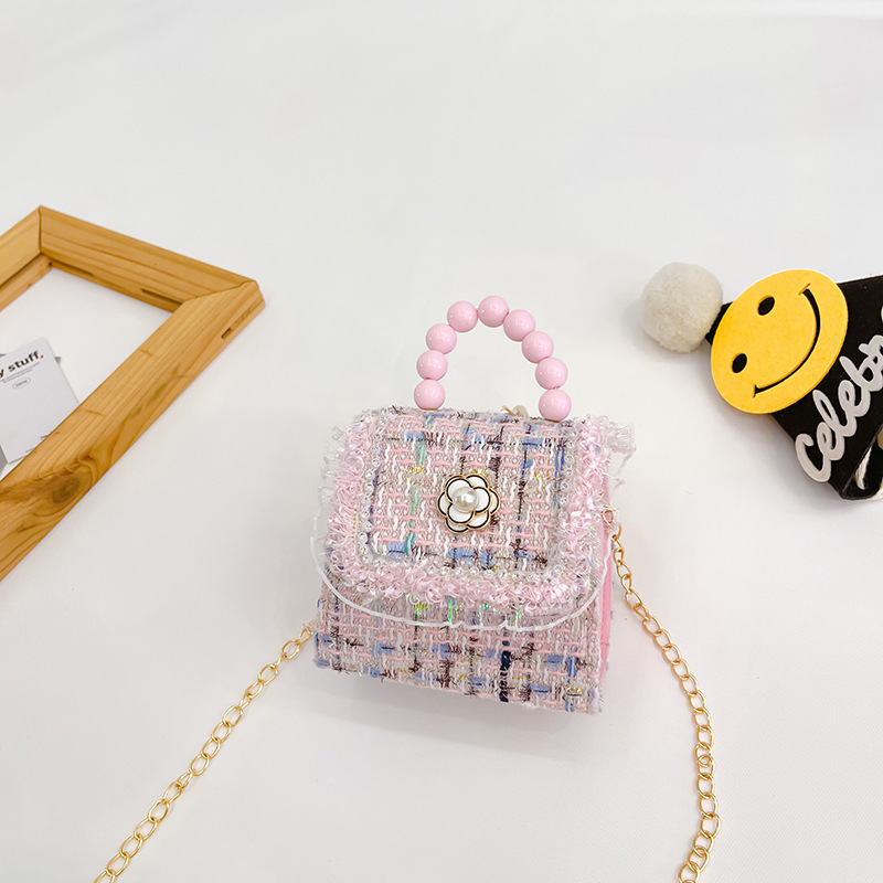 Bolso de los niños de otoño e invierno Nueva Moda Perla Chica bolsa de mensajero linda princesa niña bebé estilo Exterior cambio bolsa de accesorios