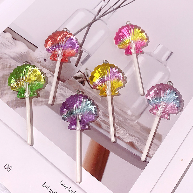 Nuevo molino de viento gradiente concha serie de colgante acrílico DIY colgante llavero accesorios accesorios