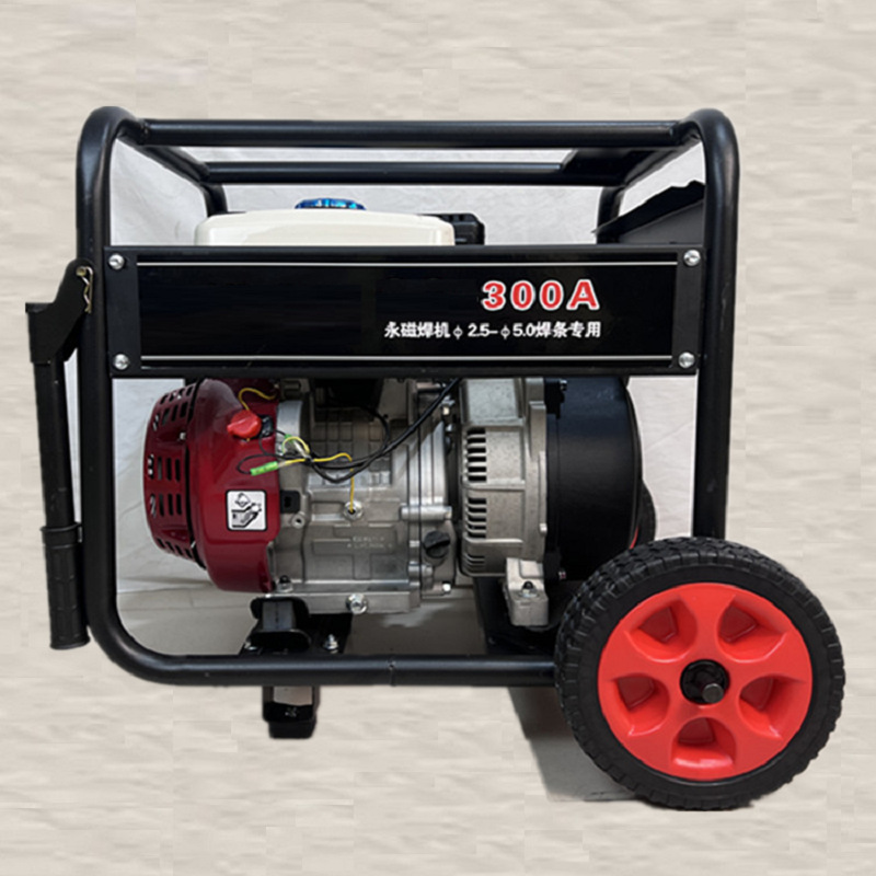 山东厂家能焊钢板的发电机组  批发小型带轮汽油5千瓦拉焊焊机