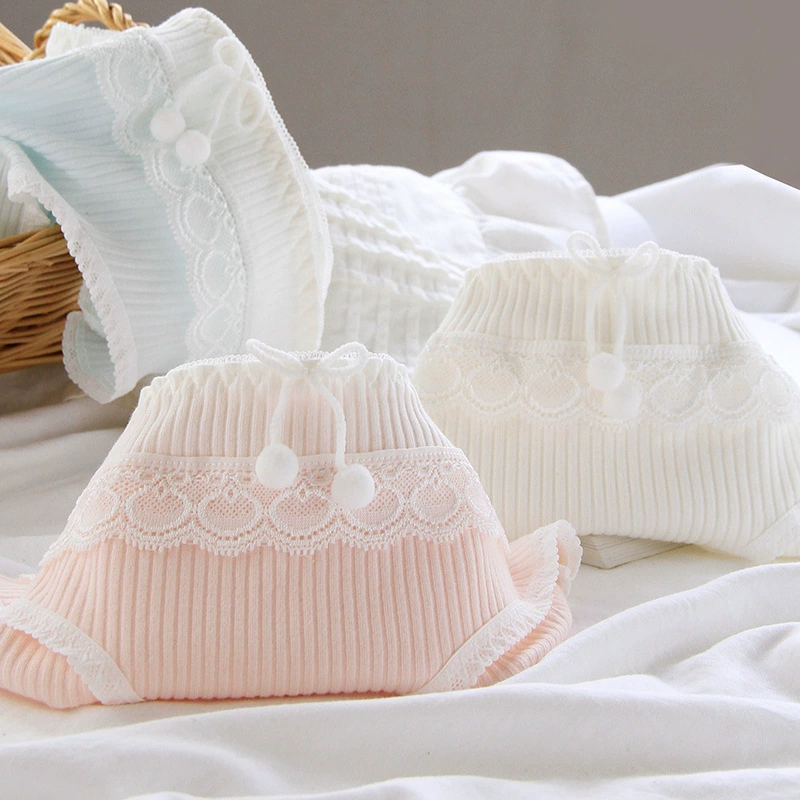 lace underwear with bow, shorts, lolita style, mid rise
