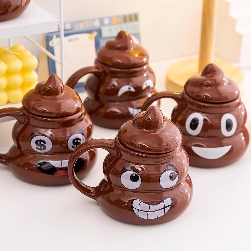 Trick stool water cup net red boys funny mark ceramic funny bowl excrement baba shit shape ugly cup
