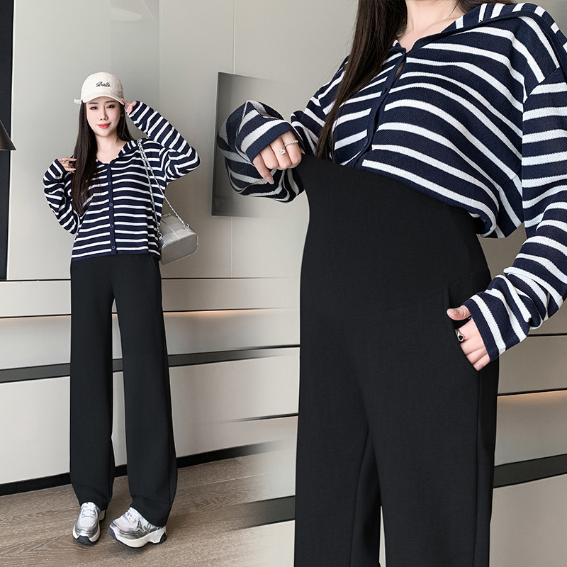Maternity One-Piece Pants New Sports Wide-Leg Pants 2025 Spring & Fall Straight Casual Loose Vertical Regular Sweatpants Maternity One-Piece Pants New Sports Wide-Leg Pants 2025 Spring & Fall Straight Casual Loose Vertical Regular Sweatpants