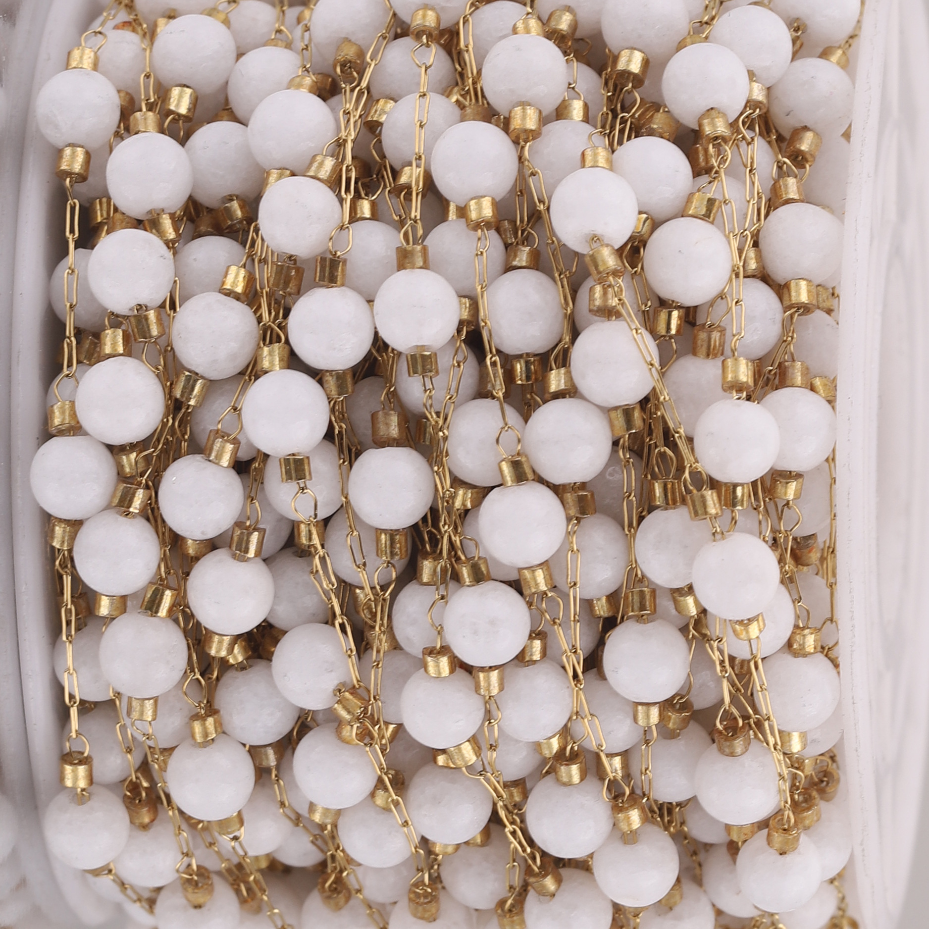 Cadena de piedra natural vacío chapado en oro de acero inoxidable cadena DIY pulsera collar suéter cadena accesorios de la joyería material