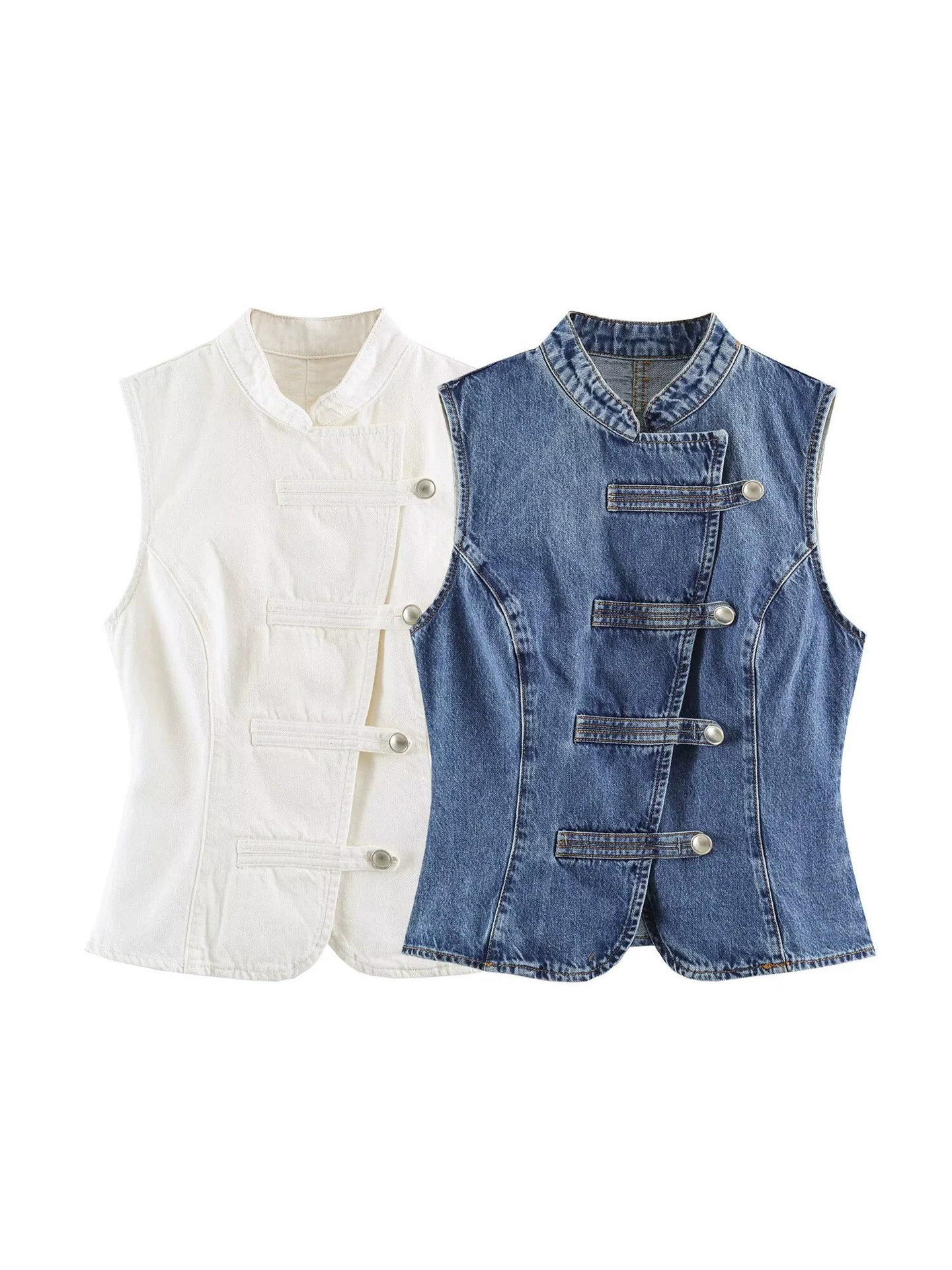 Qadın denim üst — yay üçün rahat və zərif model