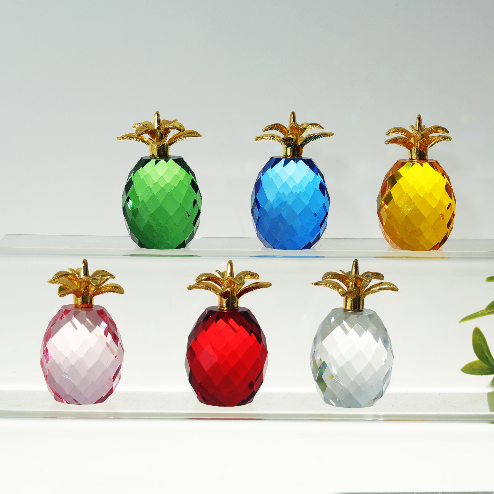 Ornaments Classification 1 Piece Quantity Simple Style Pineapple Crystal Crystal Ornaments Artificial Decorations