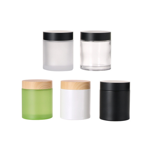 100g large-capacity cosmetic mask glass bottle, scrub white repackaged face cream, matte black cream bottle