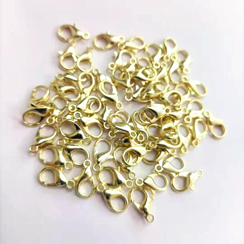 工場現物在庫浅金色diy部品14mm亜鉛合金ロブスターチェーンネックレスビーズ接続ボタン|undefined