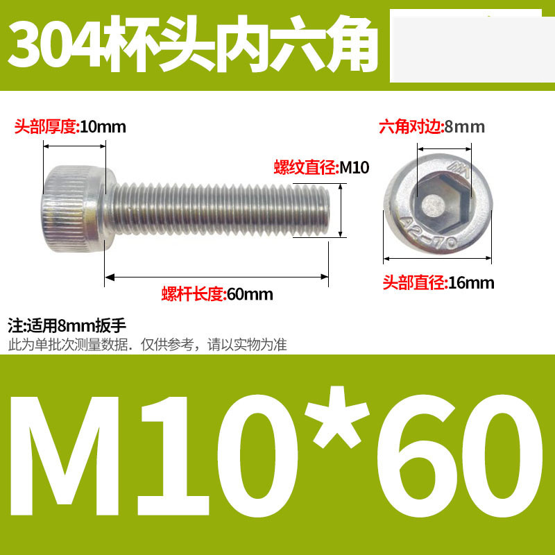 304ステンレス鋼六角穴付きネジカップヘッドDIN912円筒頭精密M1.4M1.6M2M2.5M3M4M5