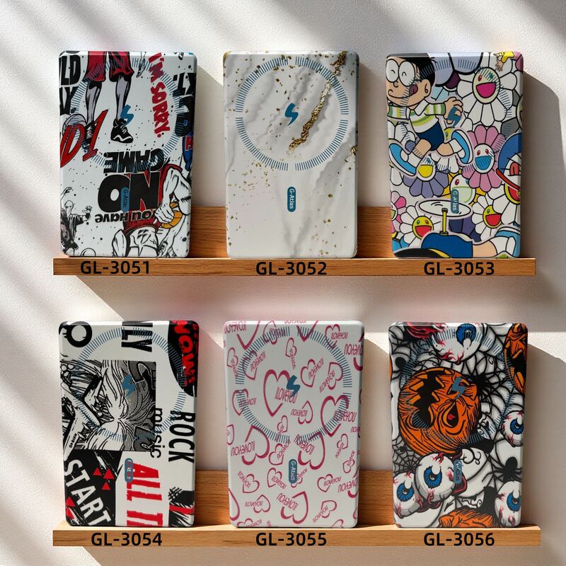 2025 New Model Mini Magnetic Power Bank Case with Water Transfer Printing, Ultra-Thin and Portable, Suitable for Apple, Can Be Taken on the Plane
