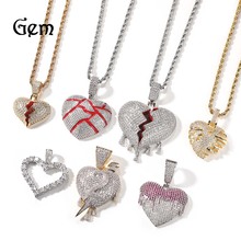 个性创意爱心吊坠嘻哈项链夏天女铜镶锆石ins风饰品高级感小众