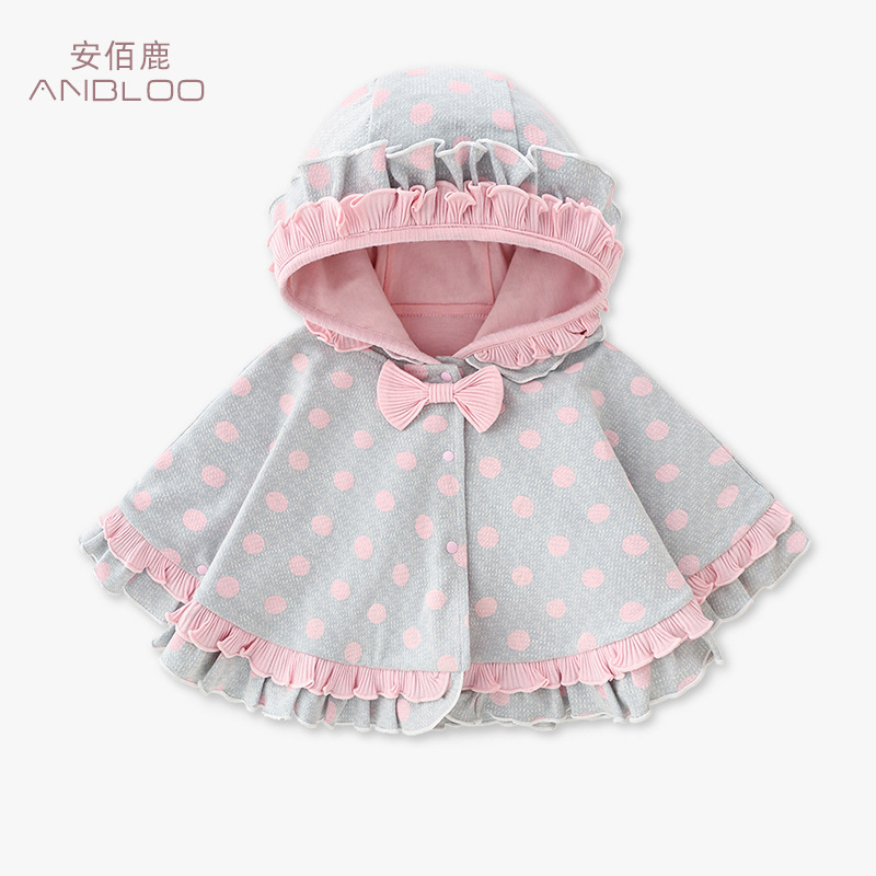 子供服プリンセスショール子供マント女の子二重層フード付きリボン外出マント春と秋の上着かわいい|undefined
