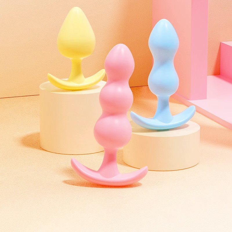 Jelly Anal Plug 3-Pack, Flexible TPE, Three Sizes for Beginners — detail image 9
