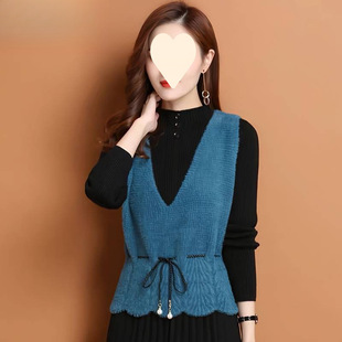 2025 Spring and Autumn New Imitation Mink Velvet Knitted Vest Women's Short Sweater Waistcoat Korean Style Outer Vest