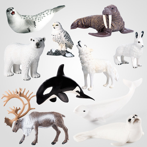Children's simulation toys marine animal world model polar bear polar bear arctic rabbit reindeer beluga cognitive ornaments