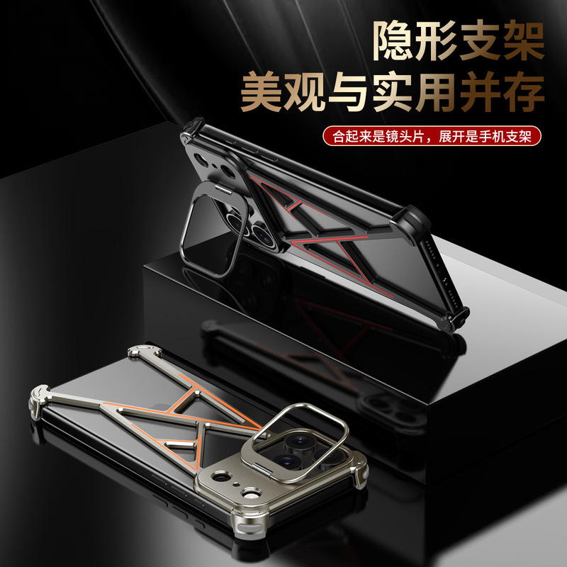 Suitable for Apple 17 phone case, A-shaped iPhone 16 Pro protective cover, air cushion lens stand, anti-drop, cross-border magnetic suction Suitable for Apple 17 phone case, A-shaped iPhone 16 Pro protective cover, air cushion lens stand, anti-drop, cross-border magnetic suction