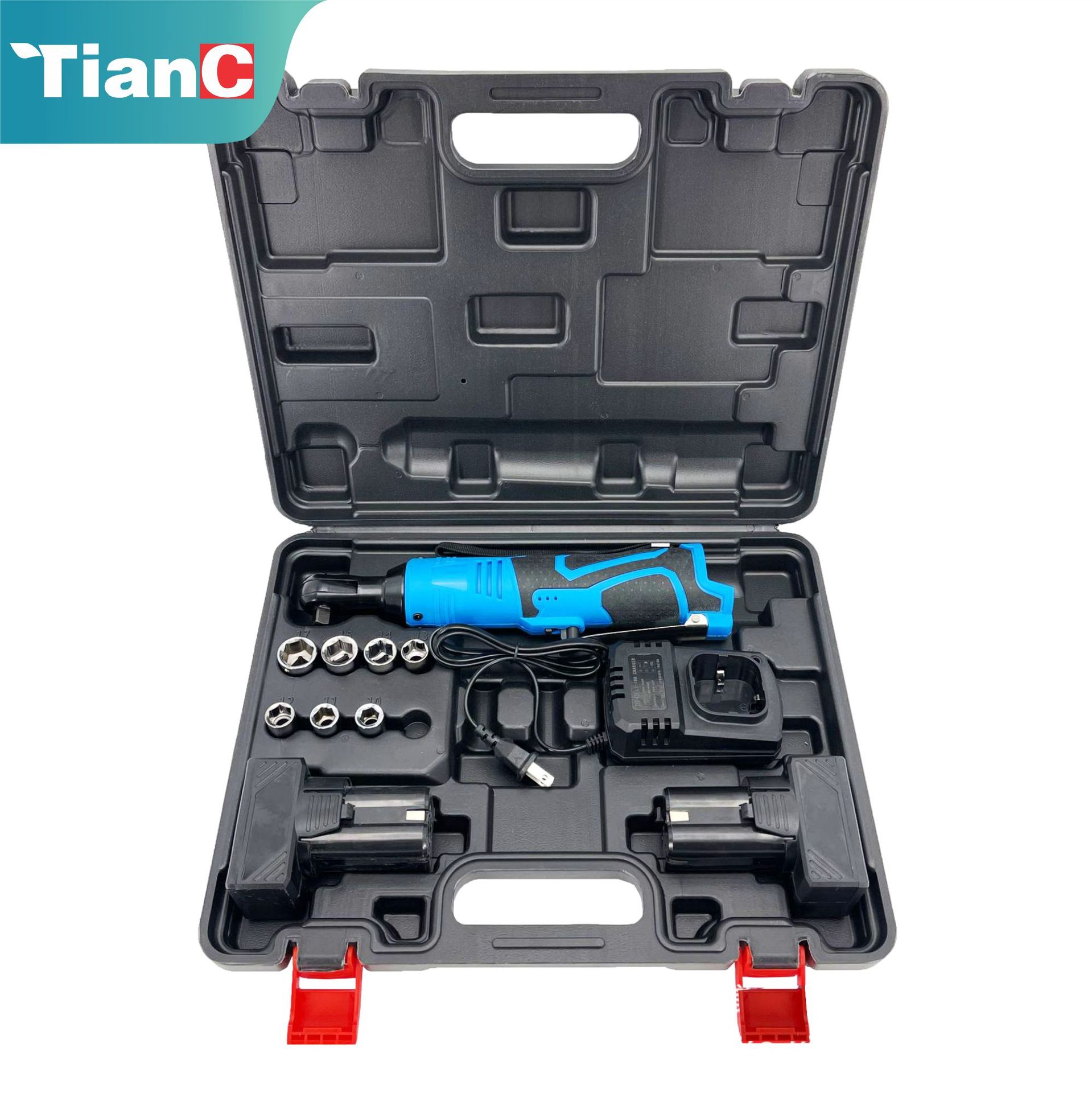 Llave de carraca eléctrica TianC de 90 grados para armazón de escenario, con batería de litio de 12V/18V, venta al por mayor