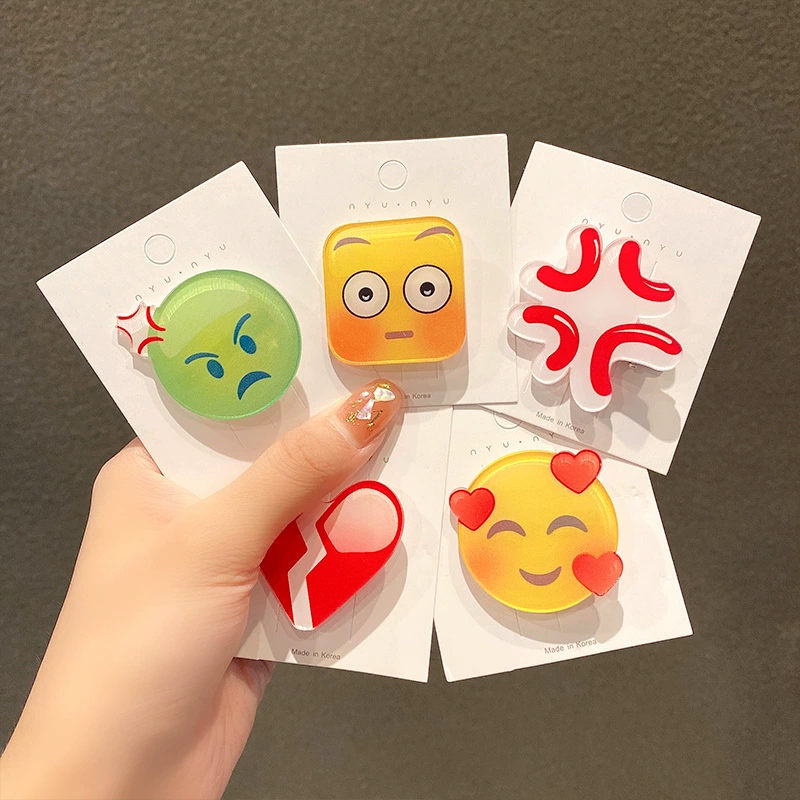 Набор заколок для волос (Drip Khan) наклейки Emoji Water-Drop & Sweat, 16 вариантов