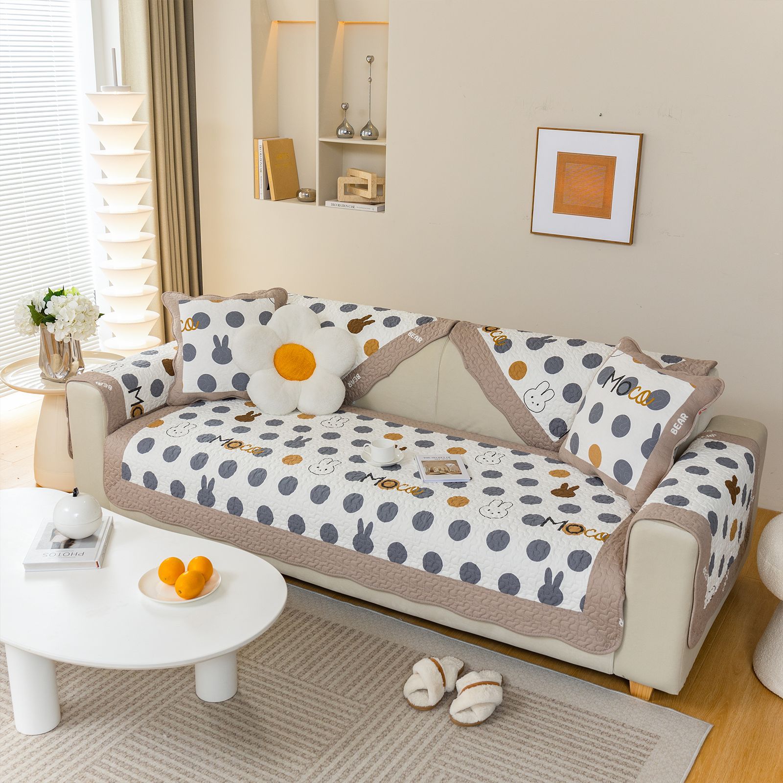 Funda de sofá universal de algodón puro antideslizante_voghion.com
