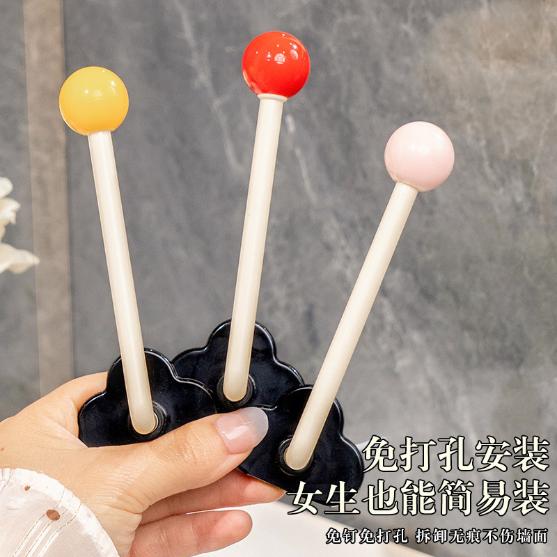 卫生间发圈发箍头绳挂钩浴室免打孔梳子置物架壁挂收纳架首饰粘钩|undefined