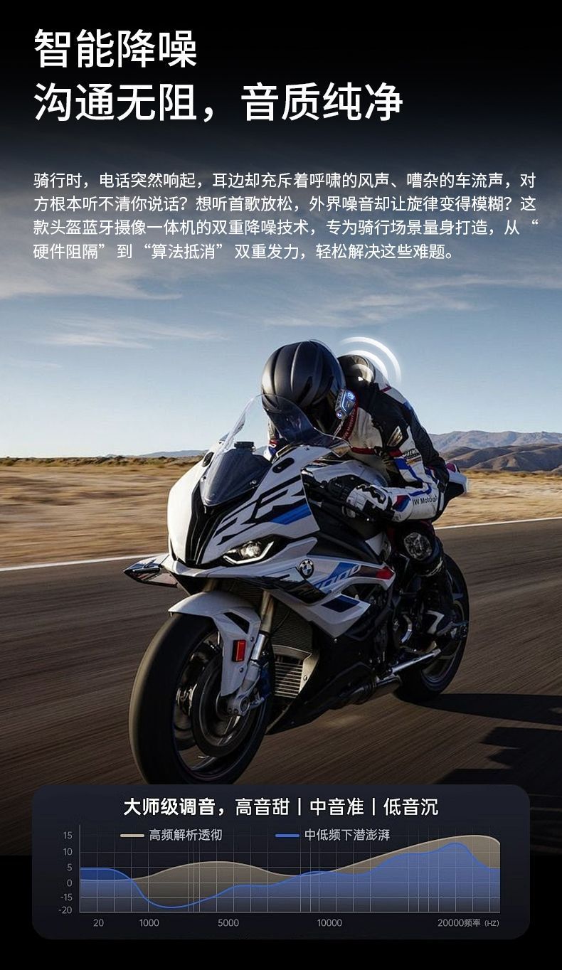 Hengjiang S1 Bluetooth Camera Integrated Motorcycle Helmet Bluetooth Headset Hd Driving Recorder Noise Reduction Long Battery Life