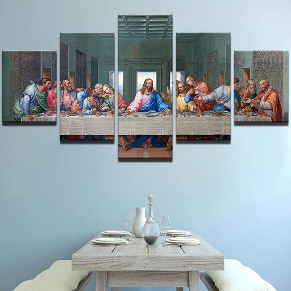 Da Vinci Famous Painting Dinner Five Coupon Poster Modern Living Room Sofa Background Wall Decoration Canvas Painting Frameless Core
