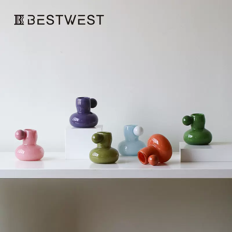 博西家居 糖果色可爱香薰器皿摆件 ins高档多巴胺样板间软装饰品