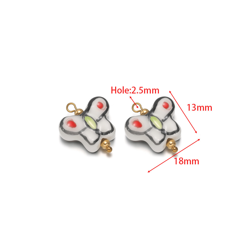 Colgante de cerámica pintado y colgante de mariposa paloma de la paz DIY collar versátil joyas de pulsera al por mayor