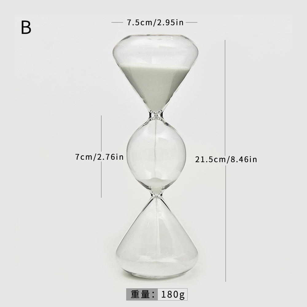 Reloj de arena de vidrio creativo temporizador de reloj de arena a rayas esférico de tres capas personalizado fabricante de decoración del hogar nórdico al por mayor