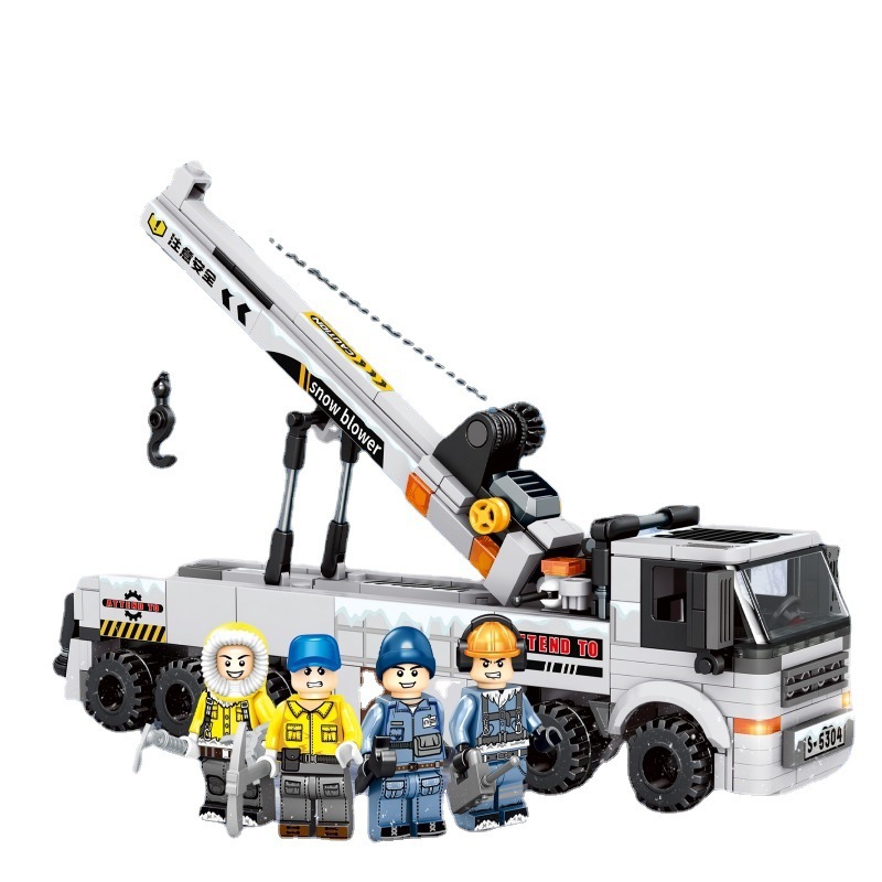Senbao 2744 vida de la ciudad nieve rescate Wrecker Boy pequeño bloque construcción juguete niños montado regalo al por mayor