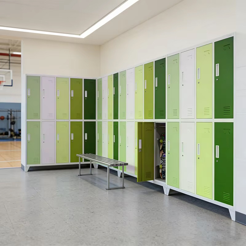 Comercio exterior transfronterizo vestuario de color dormitorio de personal 10 puertas armario de almacenamiento gimnasio piscina armario de zapatos armario de cambio
