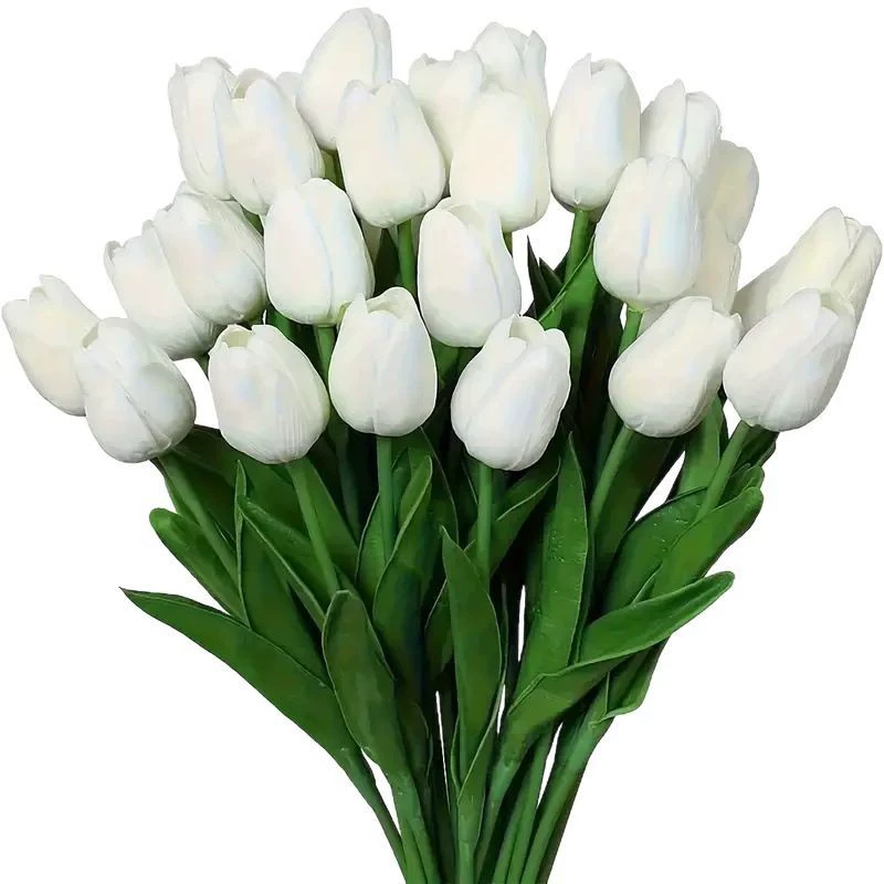 Realistic Faux Tulip Bouquet, High‑End Decorative Artificial Flowers for Wedding & Home