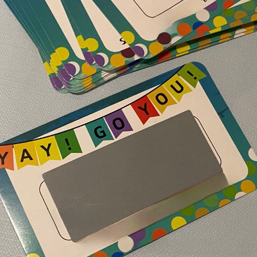 Scratch card DIY couple primary school teacher reward scratch game card class creative redemption coupon coating sticker