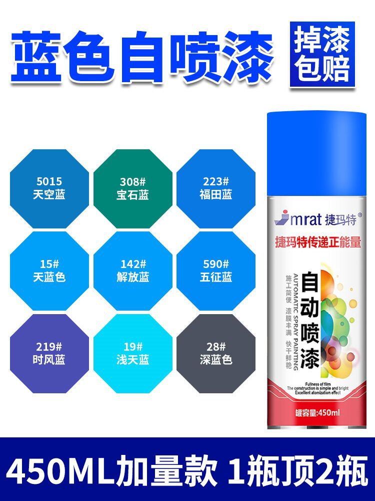 Dark Blue, Light Blue, Sky Blue, Automatic Hand-Operated Spray Paint for Furniture, Cars, Motorcycles, Bicycles, Color Change, Anti-Rust Paint Can