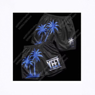 Men's Sports Beach Surfing Shorts, Shorts with Fitness Print, Jogging Boxing Mesh Sports Shorts