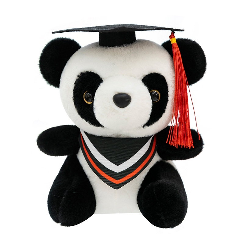 Doctor panda temporada de graduación muñeca de peluche muñeca panda colgante llavero logotipo impreso regalo