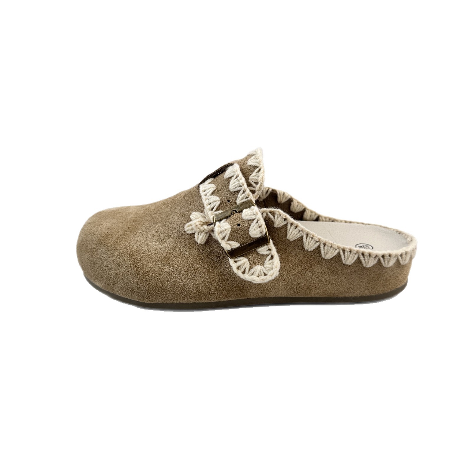 Yuanyang wave casual versátil un pie pedaleo 2025 otoño y verano nuevo tipo de bolsas de vestir, cinturón de cinturón, botones de moda, zapatillas de cabello