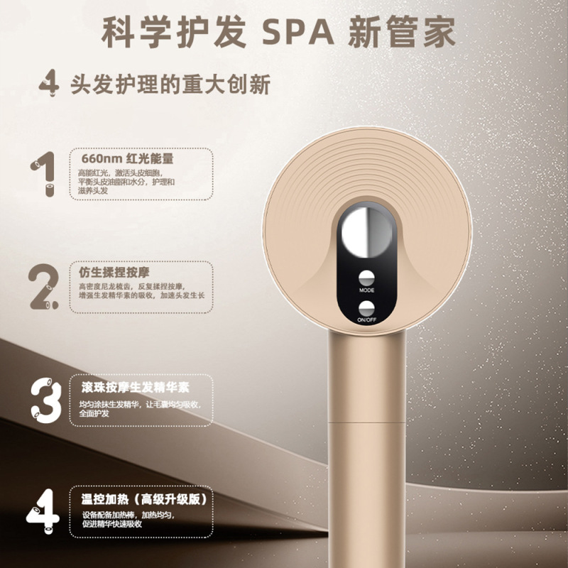 新製品 赤色光頭皮塗布器 エッセンスEMS微電流マッサージ器 育毛コーム 液体導入コーム メーカー ヘアケア|undefined