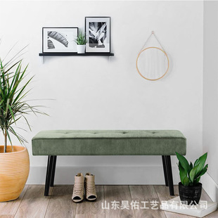 Entrance bedroom bench modern cushion bed end corduroy upholstered bench shoe change stool in living room foyer room corridor