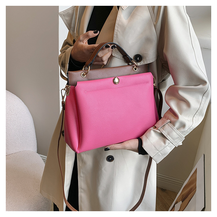 Foreign trade commuter women's bag 2024 spring and summer new contrast color handbag single shoulder crossbody women's bag large capacity women's bag_voghion.com