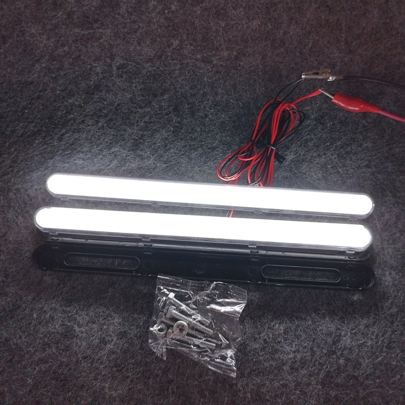 Car LED Daytime Running Lights 12V24V Universal High-Brightness White, Yellow, Red Dual-Color Turn Signal Brake Lights with Mounting Bracket, Waterproof