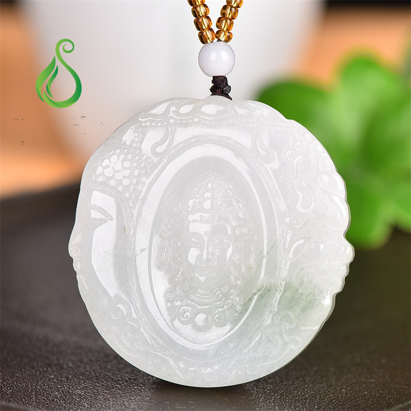 Factory Live supply natural Xinjiang Karamay Golden Jade Tianshan Jade Guanyin pendant